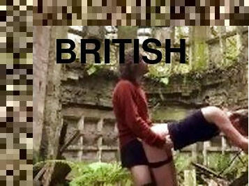 British couple suck and fuck in an abandoned mansion