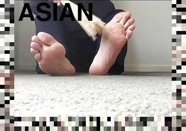 asiatique, amateur, gay, massage, pieds, fétiche, solo