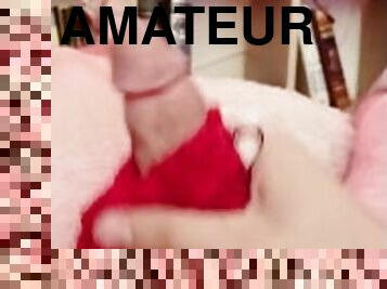 masturbation, amateur, secousses, point-de-vue, culotte, petite-amie, ejaculation, solo