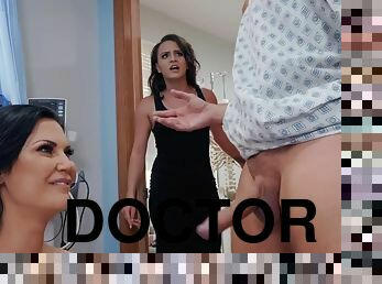 Sexy doctor sucks and rides cock of her patient to treat him