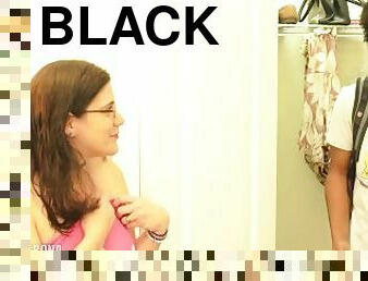 Dirty White Slut Catches Nerdy Black Creeper in Her Closet and Fucks Him