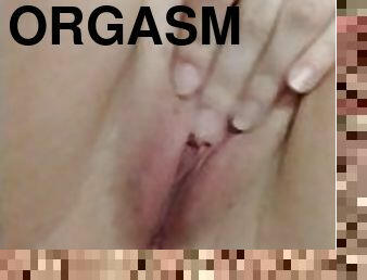 Masturbating with vibrator and close up orgasm