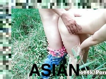 Thai girl having sex in the forest