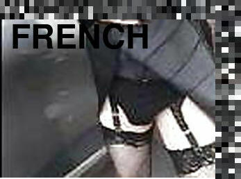 Sophie french CD with red hair shows off in a parking lot