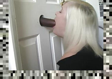 Gran sucks gloryhole bbc and gets pounded