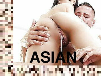 aasialainen, isot-tissit, valtava-mulkku, pilluuntulo, kiimainen, nussiminen, vagina, rinnat, lähikuva, peräreikä