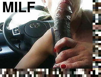 milf, ejaculation, américaine, bite, sucer