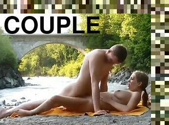 baden, nudist, im-freien, junge, kam, paar, strand, voyeur, versteckte