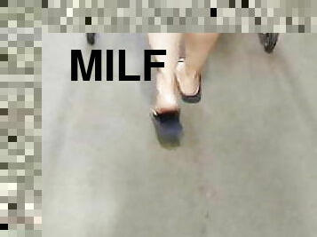 milf, pieds, jambes