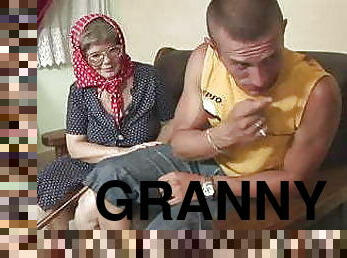 Chubby granny pounded by young stud after sloppy blowjob