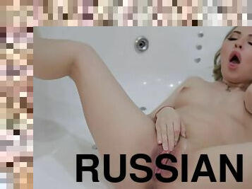 Diya Noir Russian perfect body tattoo blonde solo with masturbation