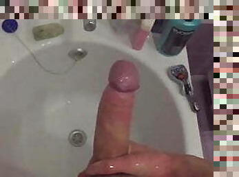 Masturbation in the bathroom (Big dick, big load)