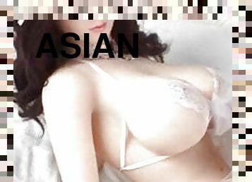 asiatique, cul, gros-nichons, jouet, mignonne, brunette, poupée