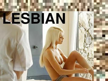 mature, lesbienne, pornstar, massage, blonde