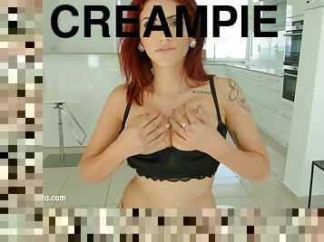 Dripping creampie cum from holes with Amina Danger by All Internal