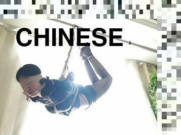 Strict bondage and gag of a Chinese beauty