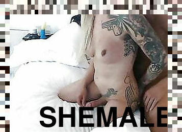 shemale, amatööri, anaali, transu, pari, blondi, verkkokamera