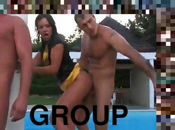 Group of super excited youngsters make a joyous sex party