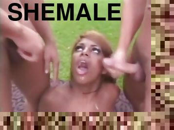 Two Bi Brazilian Hunks & A Trans Girl Have a Fuck Picnic