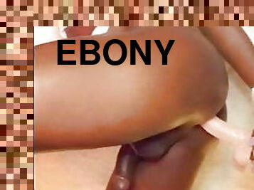 Cute Ebony Femboy Pleasures Herself With a Dildo
