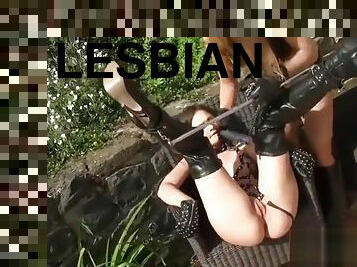 julkinen, remmidildo, amatööri, lesbo-lesbian, bdsm, fetissi, nahka