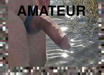 masturbation, en-plein-air, amateur, énorme-bite, gay, branlette, plage, américaine