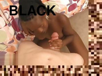 Black Babe Sucks White Dick