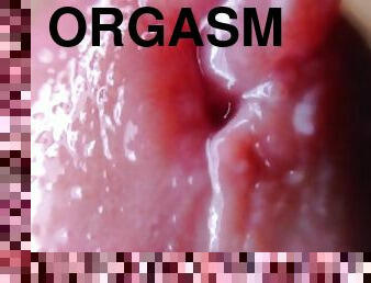 extreme macro close up of intense cumshots orgasm