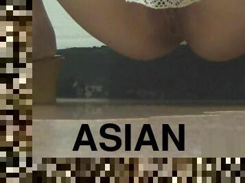 asiatique, pisser, public, ados, fétiche