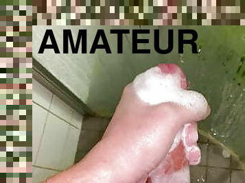 Cumshot in shower