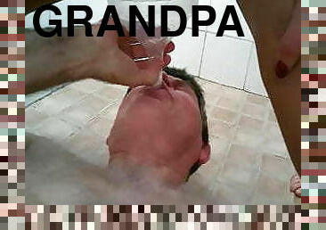 grandpaps must drink the pee of 4 girls with funnel
