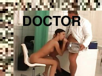Horny doctor checks out his patient