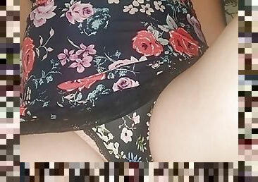 Fucking her in her flower panties