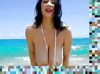 gros-nichons, en-plein-air, compilation, plage, seins