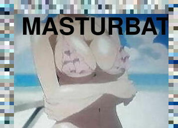 masturbation, gay, branlette, plage, ejaculation, bukkake