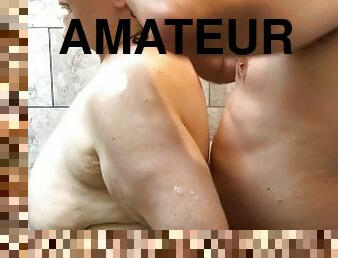 Amateur BBW Couple Has Playful Shower Sex - Homemade Real Couple Sex in the Shower Mature Granny TnD