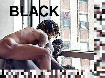 masturbation, fellation, énorme-bite, gay, black, couple, ejaculation, américaine, musclé