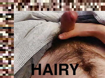 Playing with my hairy cock 