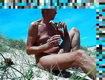 papa, en-plein-air, gay, plage, pappounet