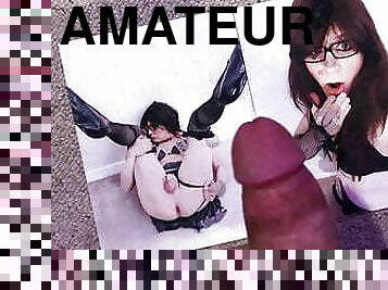 masturbação, transsexual, amador, anal, pénis-grande, penetração-de-braço, ejaculação, sozinho