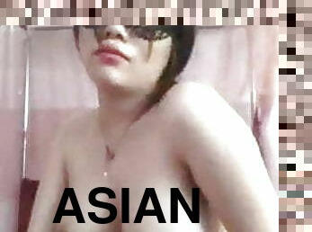 asiatique, poilue, masturbation, enceintes, giclée, amateur, babes, doigtage, webcam, brunette