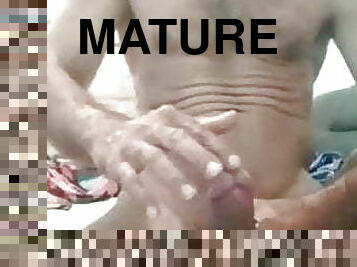 masturbation, mature, énorme-bite, gay, bite