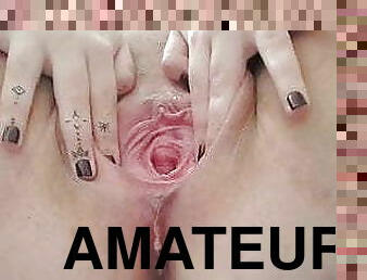 fisting, masturbation, chatte-pussy, giclée, amateur, belle-femme-ronde, salope, tatouage