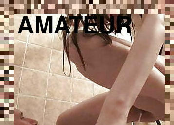 mandi, kencing, amateur, perempuan-jelita, tegar, buatan-sendiri, memalukan, rambut-perang, femdom