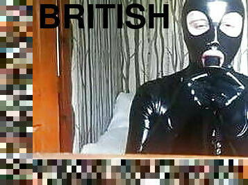 bdsm, escravo, britânico, fetiche, latex, amordaçando, escravidão, borracha