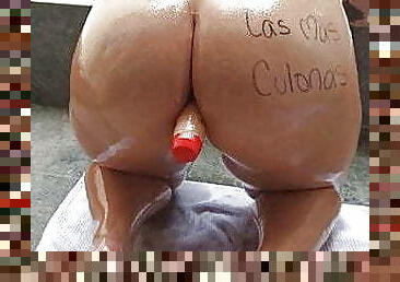 HUGE LATINA ASS FUCKED WITH OIL