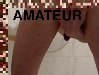 amatør, anal, leke, homofil, dildo, alene, twink