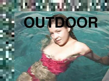 Emily is naughty in outdoor