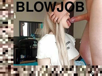 pikslikkeri, creampie, sluge, sperm, blond, oral, pik, suttende