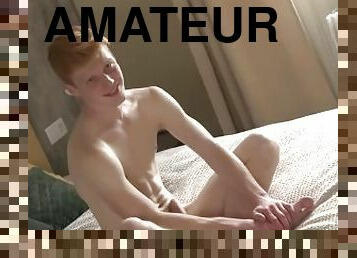 Redhead guy jerking off